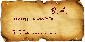 Birinyi András névjegykártya