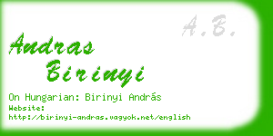 andras birinyi business card