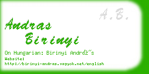 andras birinyi business card